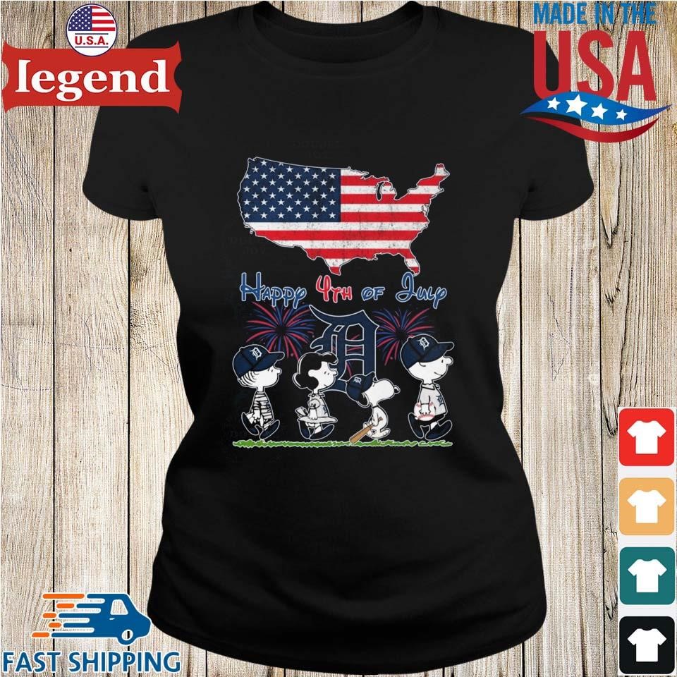 Peanuts Characters Happy 4th Of July Detroit Tigers 2025 Ladies