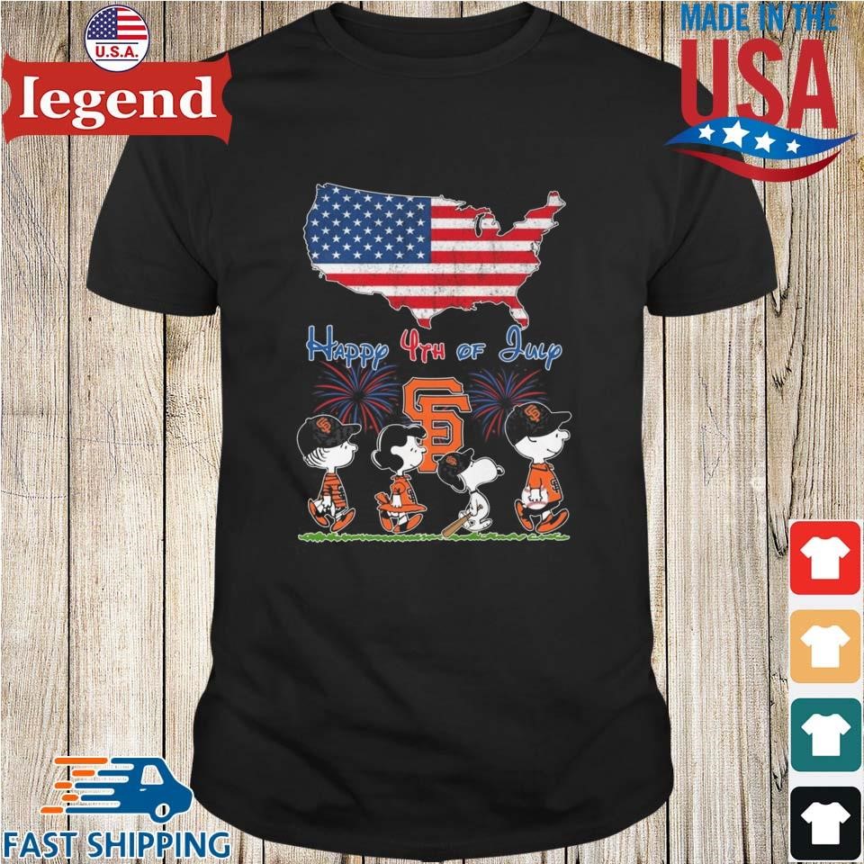 Peanuts Characters Happy 4th Of July San Francisco Giants 2025 Shirt