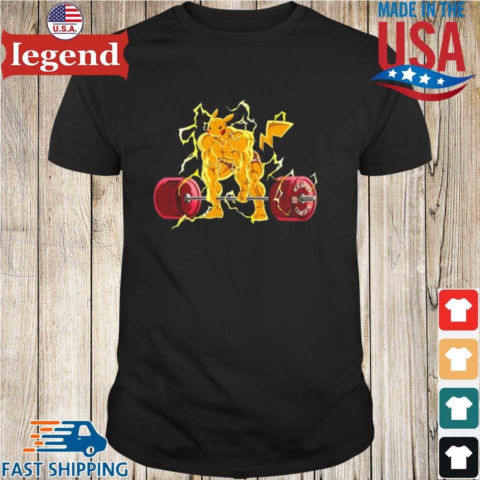 Pikachu Swole Pokemon Gym Shirt