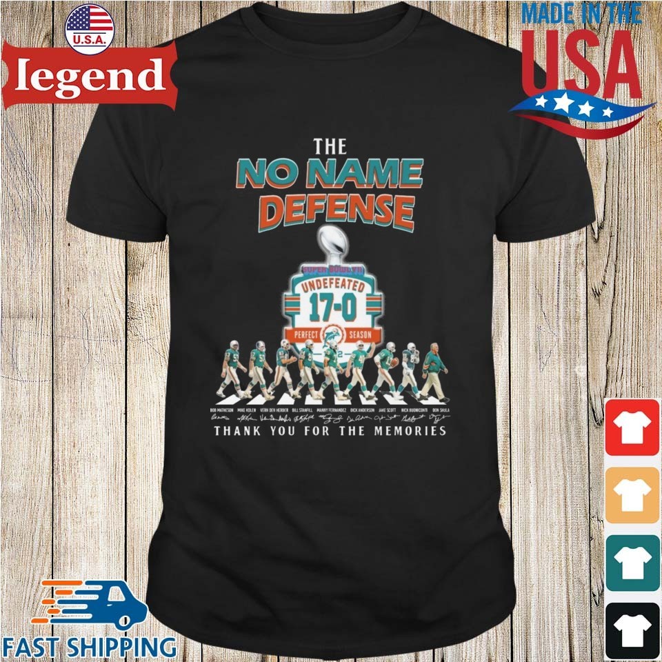 The No Name Defense Miami Dolphins Signature Thank You For The Memories Walking Shirt