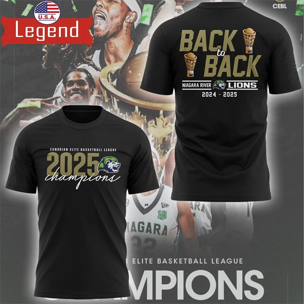 Niagara River Lions Basketball CEBL Champions 2025 Two Sided