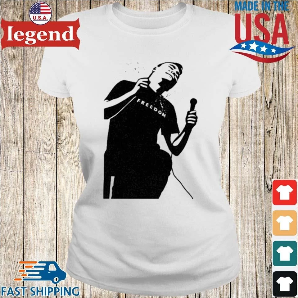 KWQDOZF T-Shirt Col Rond Blanc En Coton Freedom Charlie Kirk