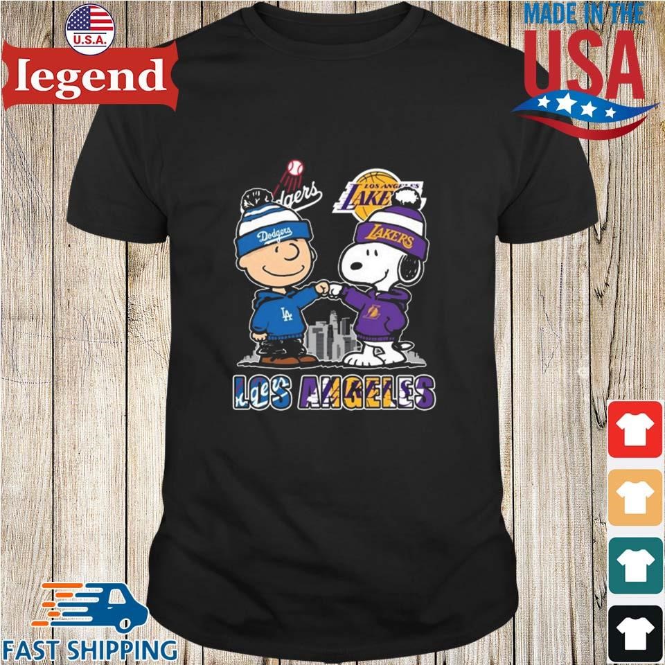Snoopy LOS ANGELES Tシャツ Charlie Brown Los Angeles Dodgers X Snoopy Los Angeles